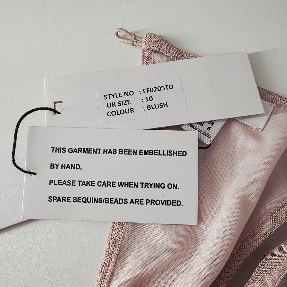 Frock & Frill NWT Romantic Blush Tulle Midi Dress | Embroidered Floral Size 6 - Picture 11 of 11